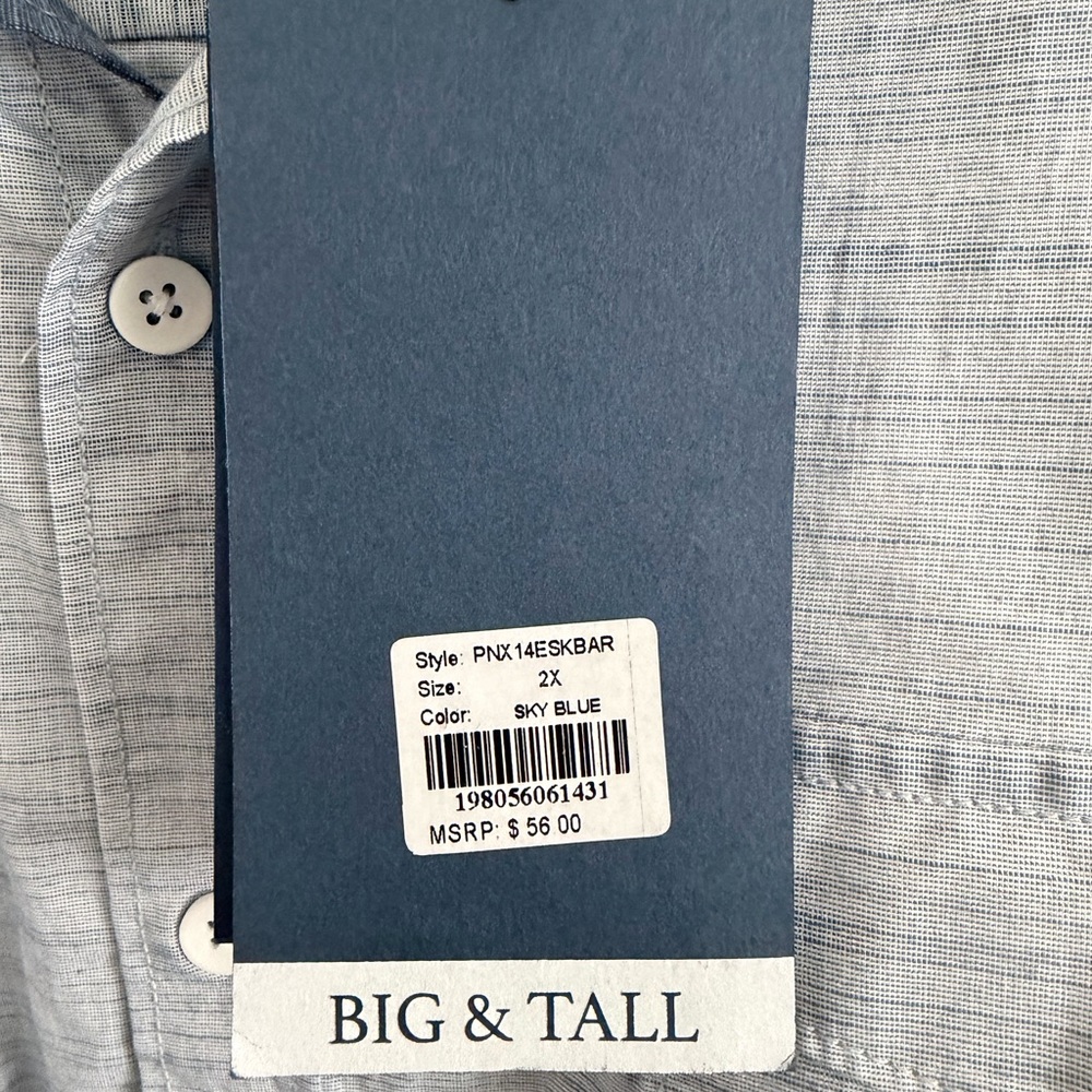 Men's Gray Short Sleeve Button Up Shirt - Picture 5 of 5